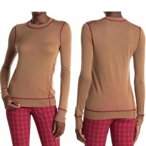 rag & bone Sweaters - Rag & Bone Marina 100% Cashmere Sweater, Brown/Red, Size Small,  NWT